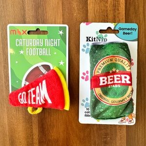 Caturday Night Football Cat Toys- Beer and Megaphone